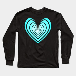 Rosy Heart (Bright Blue) Long Sleeve T-Shirt